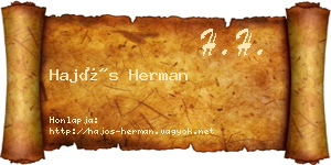 Hajós Herman névjegykártya